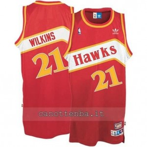 Canotta dominique wilkins #21 atlanta hawks retro rosso