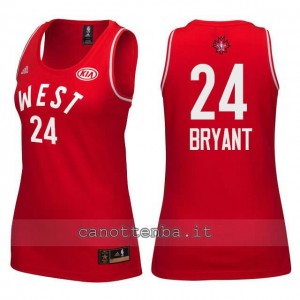 Canotta donna nba all star 2016 kobe bryant #24 rosso