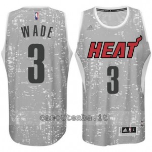 Canotta dwyane wade #3 miami heat lights grigio