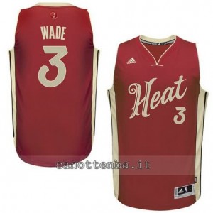 Canotta dwyane wade #3 miami heat natale 2015 rosso