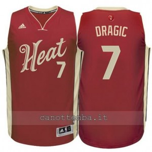 Canotta goran dragic #7 miami heat natale 2015 rosso