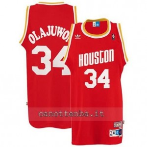 Canotta hakeem olajuwom #34 houston rockets classico rosso