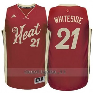 Canotta hassan whiteside #21 miami heat natale 2015 rosso
