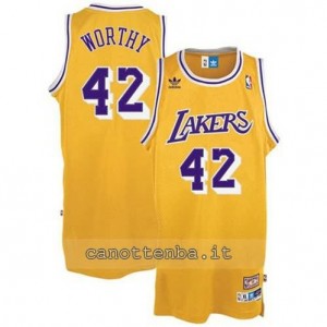 Canotta james worthy #42 los angeles lakers classico giallo
