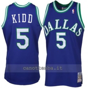 Canotta jason kidd #5 dallas mavericks throwback blu