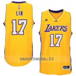 Canotta jeremy lin #17 los angeles lakers 2014-2015 giallo