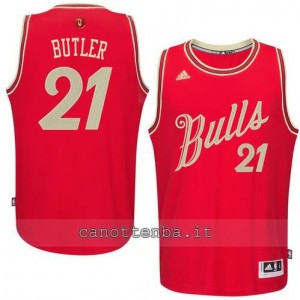 Canotta jimmy butler #21 chicago bulls natale 2015 rosso