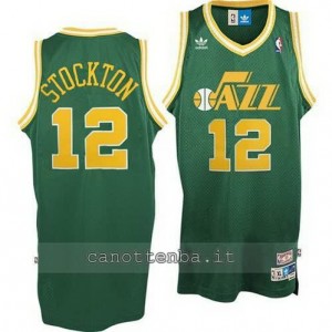 Canotta john stockton #12 utah jazz classico verde