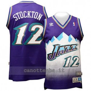 Canotta john stockton #12 utah jazz retro blu