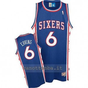 Canotta julius erving #6 philadelphia 76ers classico blu