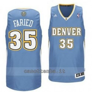 Canotta kenneth faried #35 denver nuggets revolution 30 blu