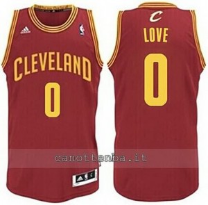 Canotta kevin love #0 cleveland cavaliers revolution 30 rosso