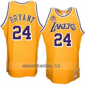 Canotta kobe bryant #24 los angeles lakers showtime giallo