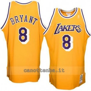 Canotta kobe bryant #8 los angeles lakers 1996-1997 giallo