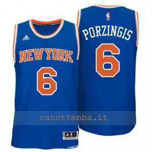 Canotta kristaps porzingis #6 new york knicks 2015 blu