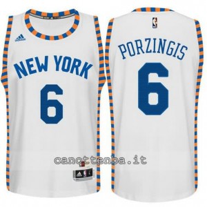 Canotta kristaps porzingis #6 new york knicks classico bianca