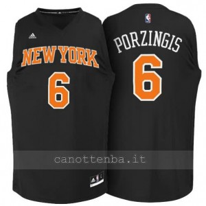 Canotta kristaps porzingis #6 new york knicks moda nero