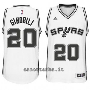 Canotta manu ginobili #20 san antonio spurs 2014-2015 bianca