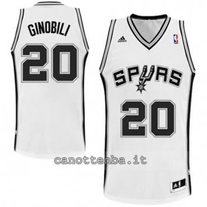 Canotta manu ginobili #20 san antonio spurs revolution 30 bianca