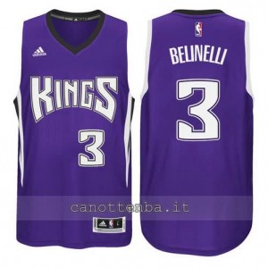 Canotta marco belinelli #3 sacramento kings 2014-2015 porpora