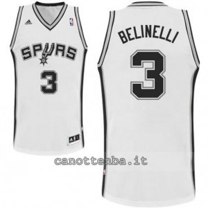 Canotta marco belinelli #3 san antonio spurs revolution 30 bianca