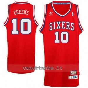 Canotta maurice cheeks #10 philadelphia 76ers classico rosso