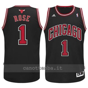 canotta basket bambino chicago bulls derrick rose #1 nero