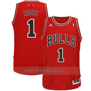 canotta basket bambino chicago bulls derrick rose #1 rosso