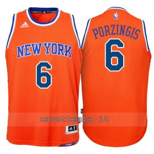 canotta basket bambino new york knicks kristaps porzingis #6 arancia