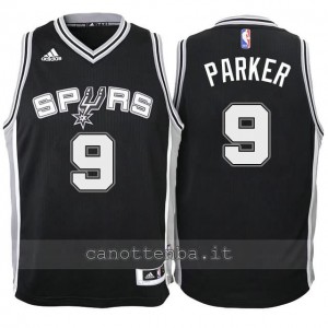 canotta basket bambino san antonio spurs tony parker #9 nero