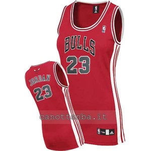 canotta basket donna chicago bulls michael jordan #23 rosso