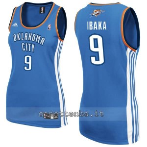 canotta basket donna oklahoma city thunder serge ibaka #9 blu