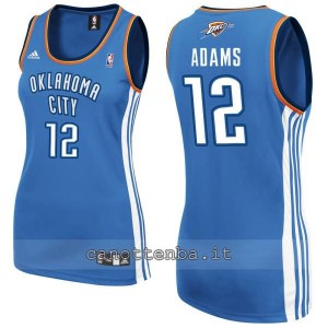 canotta basket donna oklahoma city thunder steven adams #12 blu