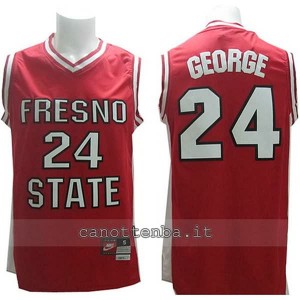 Canotta ncaa fresno state bulldogs paul george #24 rosso