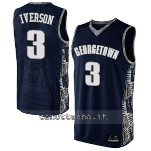 Canotta ncaa georgetown hoyas allen iverson #3 nero