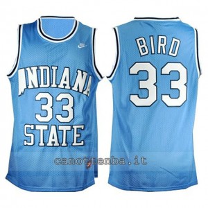 Canotta ncaa indiana state larry bird #33 blu