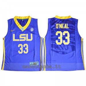Canotta ncaa louisiana state university shaquille o'neal #33 blu