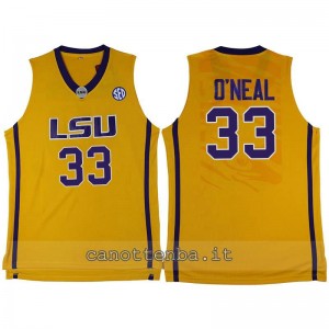 Canotta ncaa louisiana state university shaquille o'neal #33 giallo