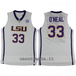 Canotta ncaa louisiana state university shaquille o'neal #33 grigio