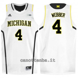 Canotta ncaa michigan wolverines chris webber #4 bianca