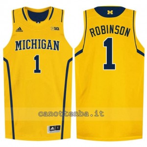 Canotta ncaa michigan wolverines glenn robinson #1 giallo