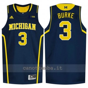 Canotta ncaa michigan wolverines trey burke #3 blu