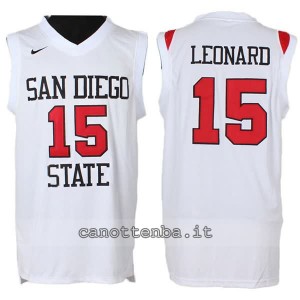 Canotta ncaa san diego state kawhi leonard #15 bianca