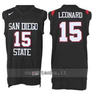 Canotta ncaa san diego state kawhi leonard #15 nero