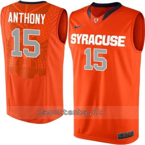 Canotta ncaa syracuse orange carmelo anthony #15 arancia