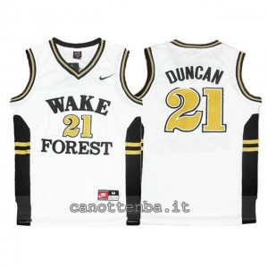 Canotta ncaa wake forest demon deacons tim duncan #21 bianca