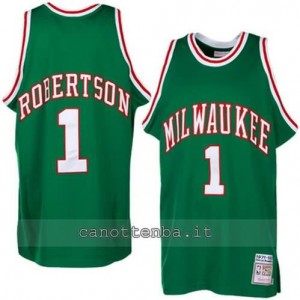 Canotta oscar robertson #1 milwaukee bucks verde