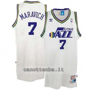 Canotta pete maravich #7 utah jazz bianca