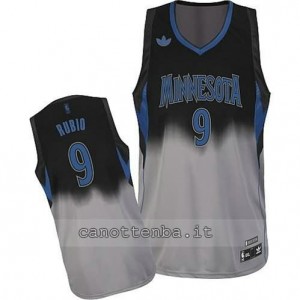 Canotta ricky rubio #9 minnesota timberwolves moda fadeaway