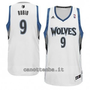 Canotta ricky rubio #9 minnesota timberwolves revolution 30 bianca